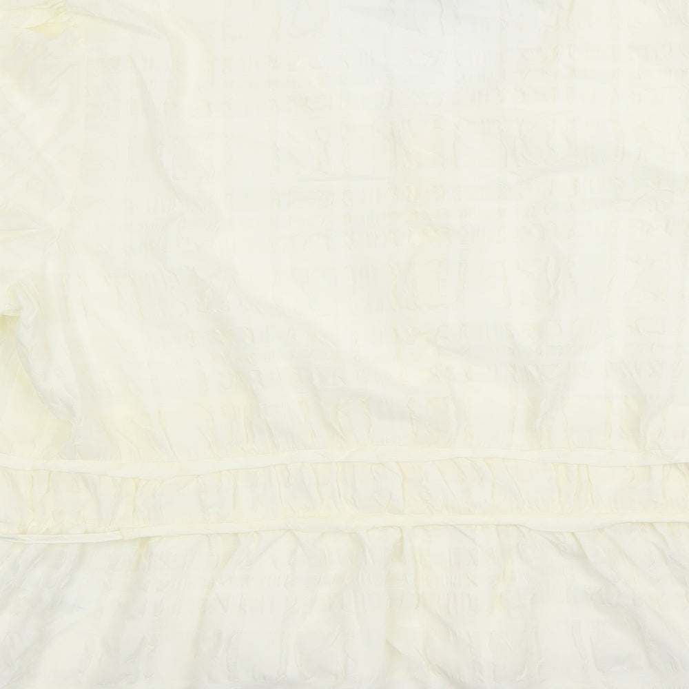 Marks and Spencer Womens Ivory Polyester Basic Blouse Size 20 Round Neck