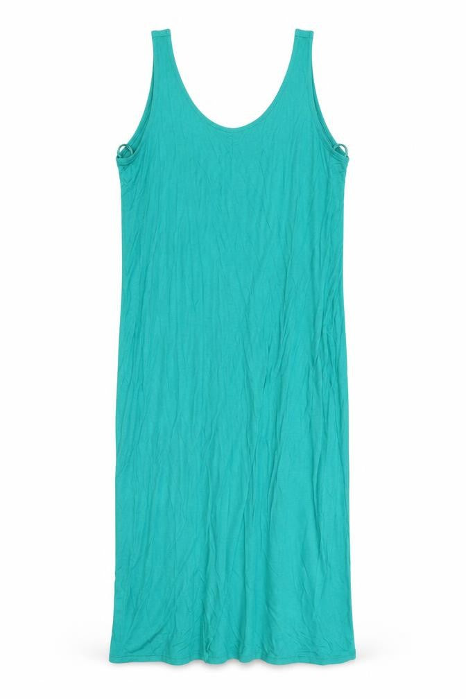 Marks & Spencer Womens Green Viscose Tank Dress Size M Roll Neck Pullover