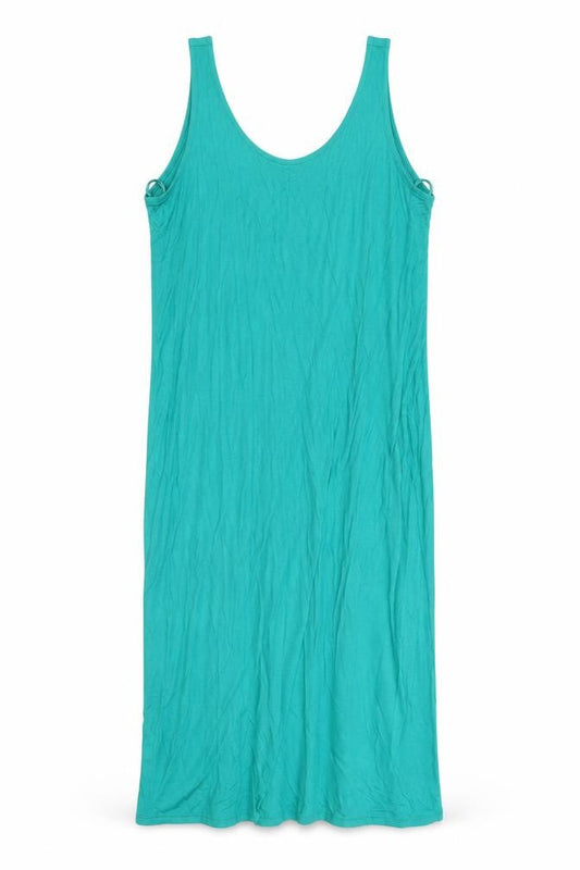 Marks & Spencer Womens Green Viscose Tank Dress Size M Roll Neck Pullover