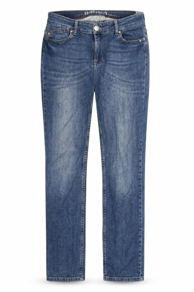 Indigo Womens Blue Cotton Straight Jeans Size 10 L29 in Slim Zip