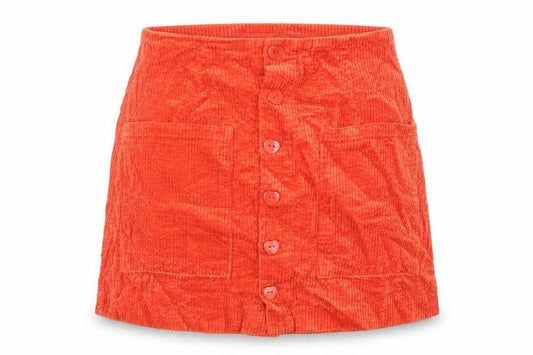 Rolla's Womens Orange Cotton Mini Skirt Size 6 Button