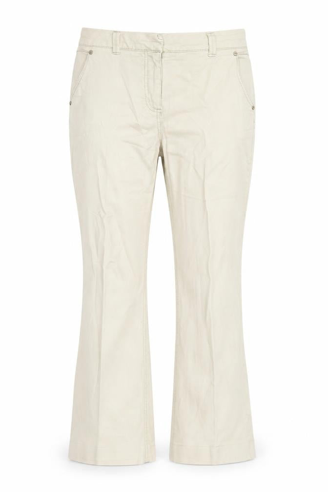 Per Una Womens Beige Cotton Bootcut Jeans Size 10 L27 in Regular Zip