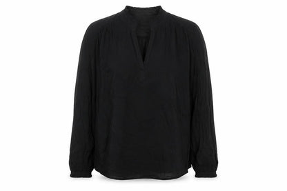 Marks & Spencer Womens Black Viscose Basic Blouse Size 8 V-Neck