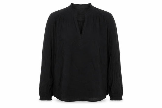 Marks and Spencer Womens Black Viscose Basic Blouse Size 8 V-Neck