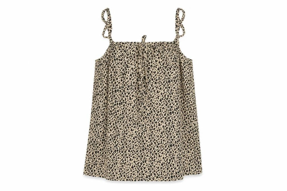 John Lewis Womens Beige Animal Print Viscose Camisole Tank Size 10 Square Neck