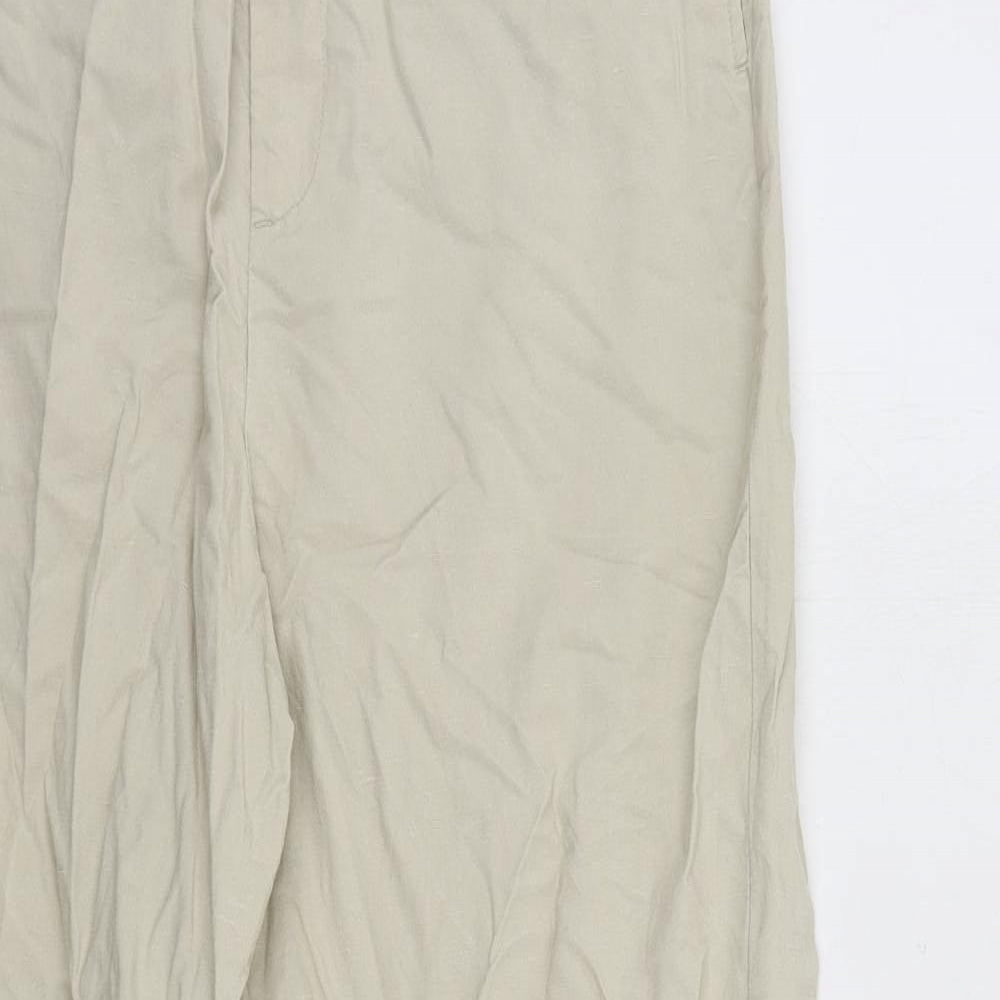Uniqlo Womens Beige Viscose Trousers Size 28 in L29 in Regular Button
