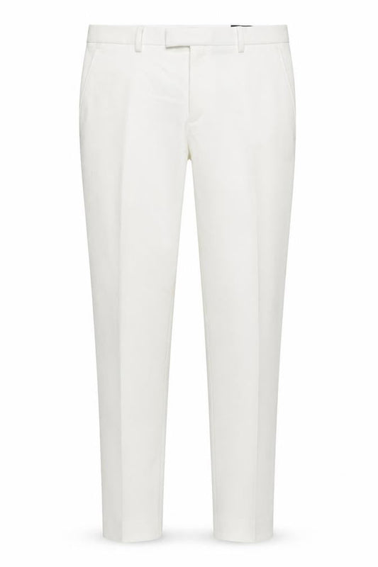 Label Lab Womens White Cotton Chino Trousers Size 34 in L29 in Regular Zip