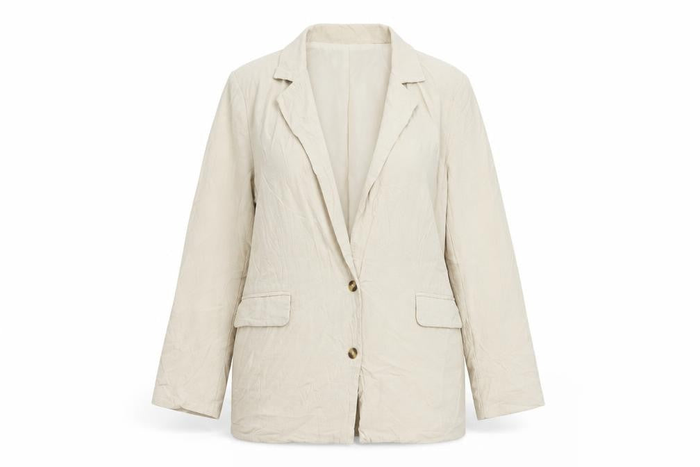 I SAW IT FIRST Womens Beige Jacket Blazer Size 12 Button