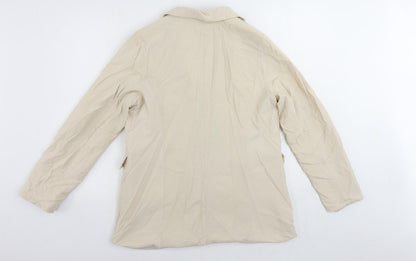 Back view of I SAW IT FIRST women’s beige jacket blazer, size UK 12, button