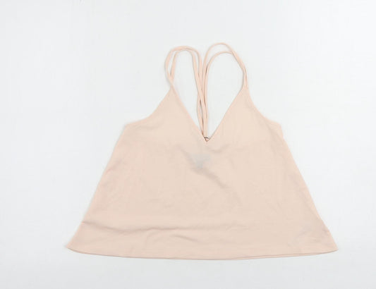 Topshop Womens Pink Polyester Camisole Tank Size 8 V-Neck - Strappy
