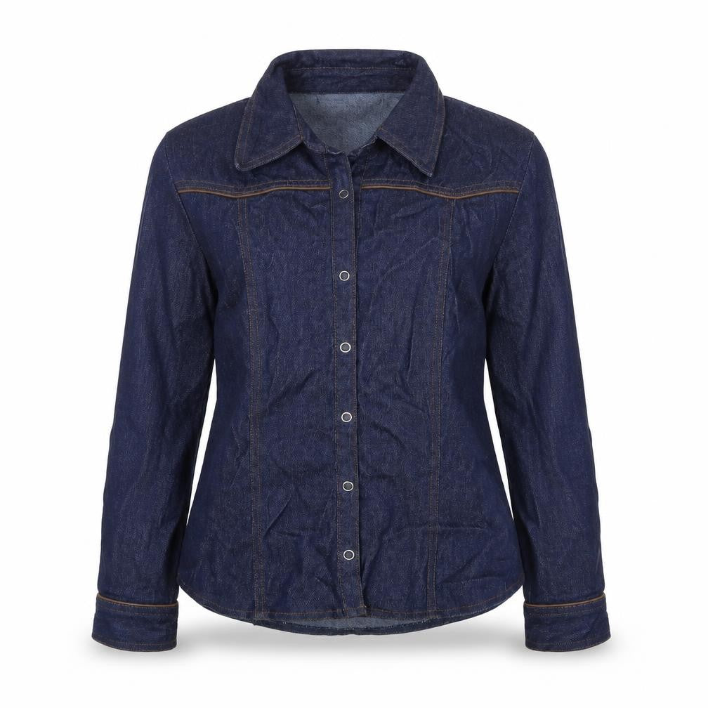 Denim & Co. Womens Blue Jacket Size 14 Snap