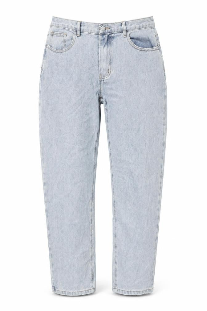 PRETTYLITTLETHING Womens Blue Cotton Straight Jeans Size 34 in L28 in Regular Zip