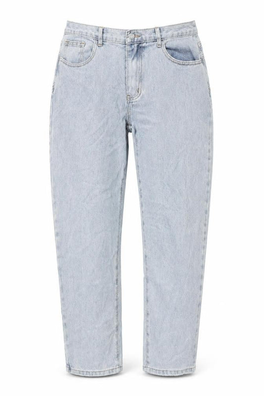 PRETTYLITTLETHING Womens Blue Cotton Straight Jeans Size 34 in L28 in Regular Zip