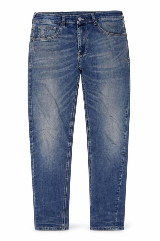 Duck & Cover Mens Blue Cotton Straight Jeans Size 32 in L34 in Regular Zip
