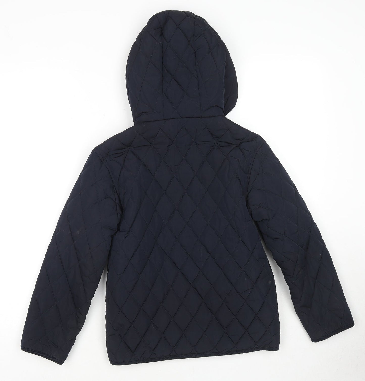 Mango Boys Blue Quilted Jacket Size 9 Years Zip