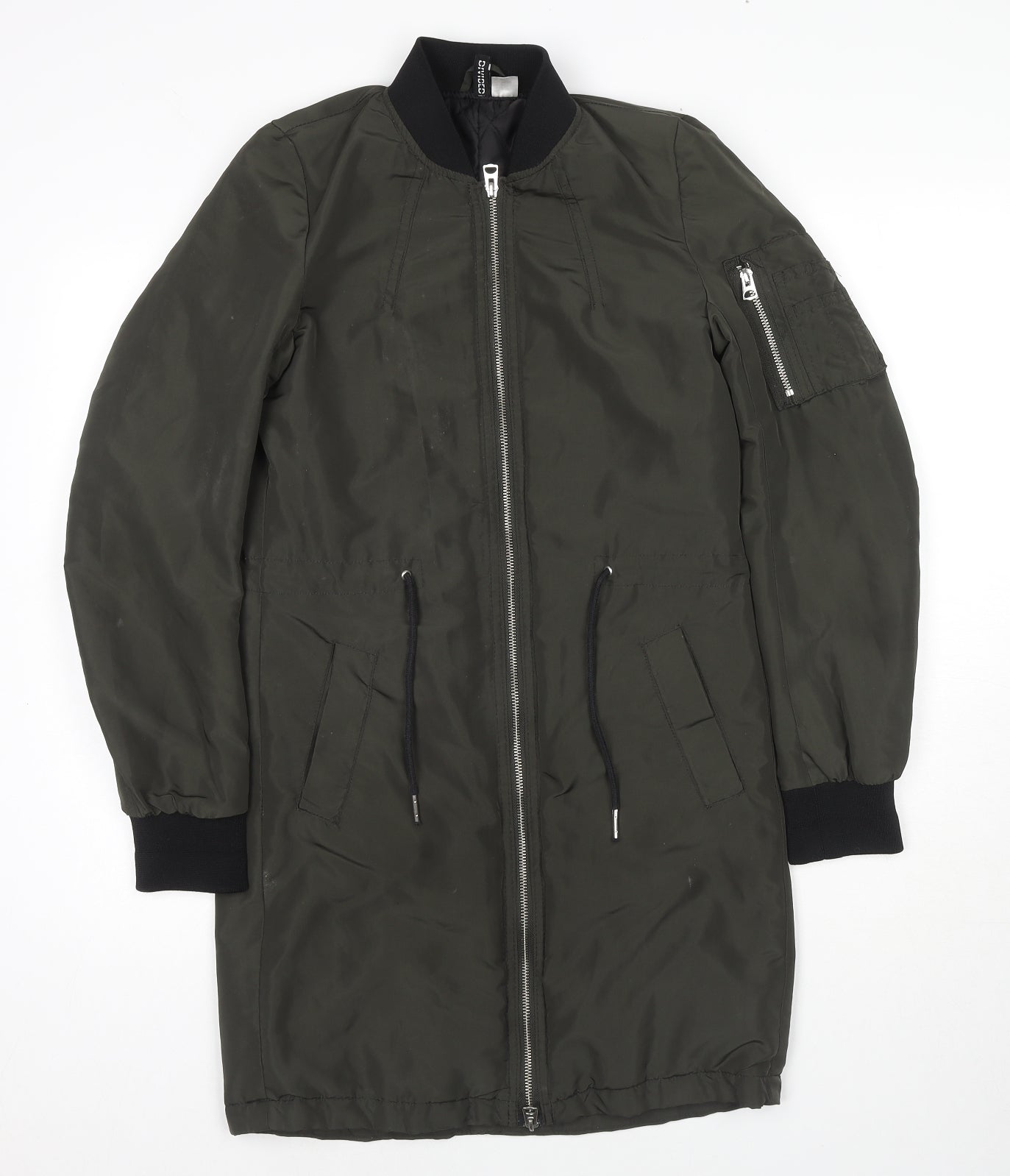 Divided by H&M Womens Green Parka Jacket Size 6 Zip