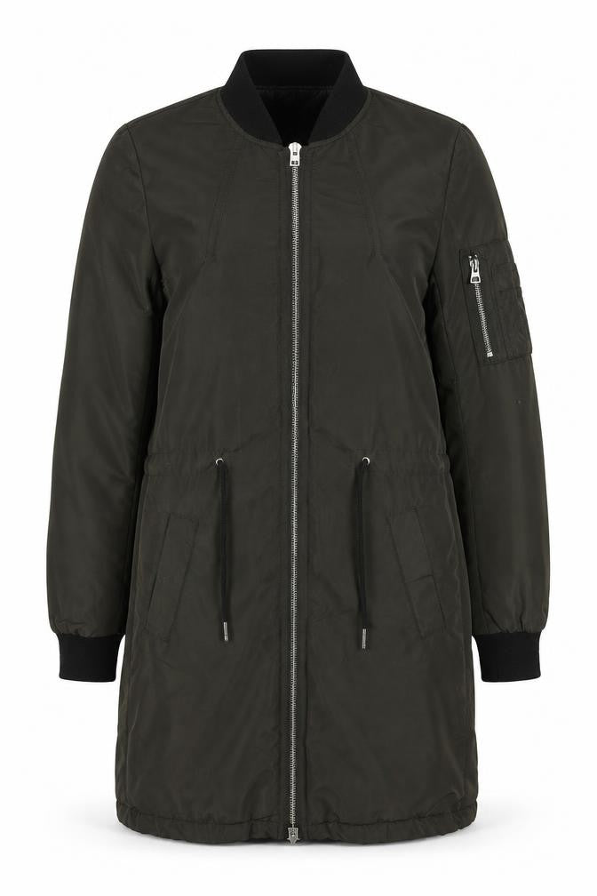 Divided by H&M Womens Green Parka Jacket Size 6 Zip