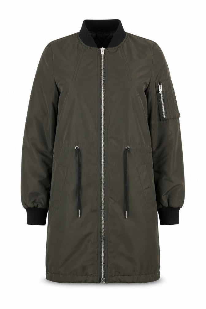 H&M Womens Green Parka Jacket Size 6 Zip