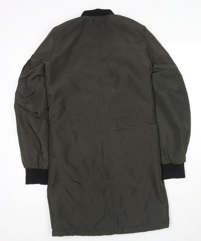 H&M Womens Green Parka Jacket Size 6 Zip