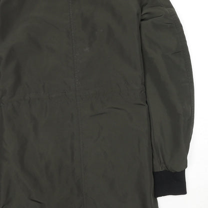 H&M Womens Green Parka Jacket Size 6 Zip