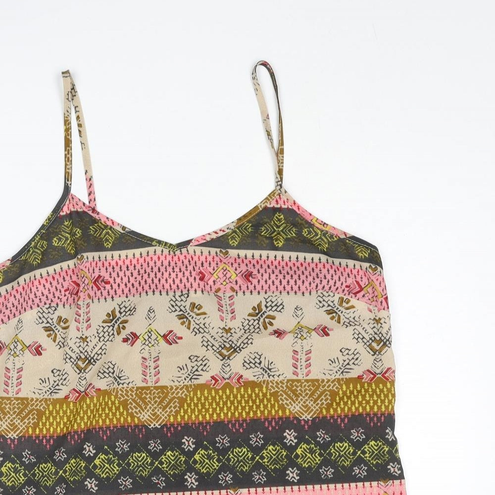 NEXT Womens Multicoloured Geometric Polyester Camisole Blouse Size 8 Sweetheart
