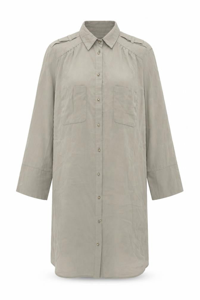 River Island Womens Grey Polyester Shirt Dress Size 10 Collared Button