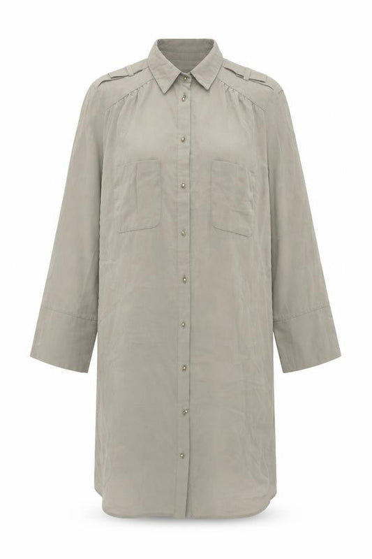 River Island Womens Grey Polyester Shirt Dress Size 10 Collared Button