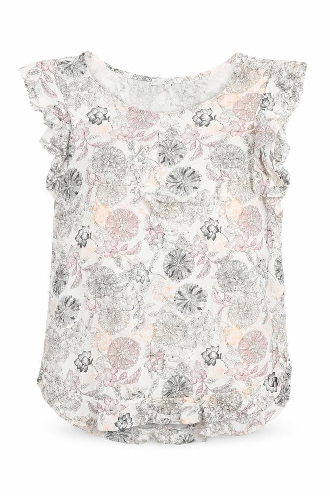 NEXT Womens Multicoloured Floral Viscose Basic Blouse Size 8 Round Neck - Frill