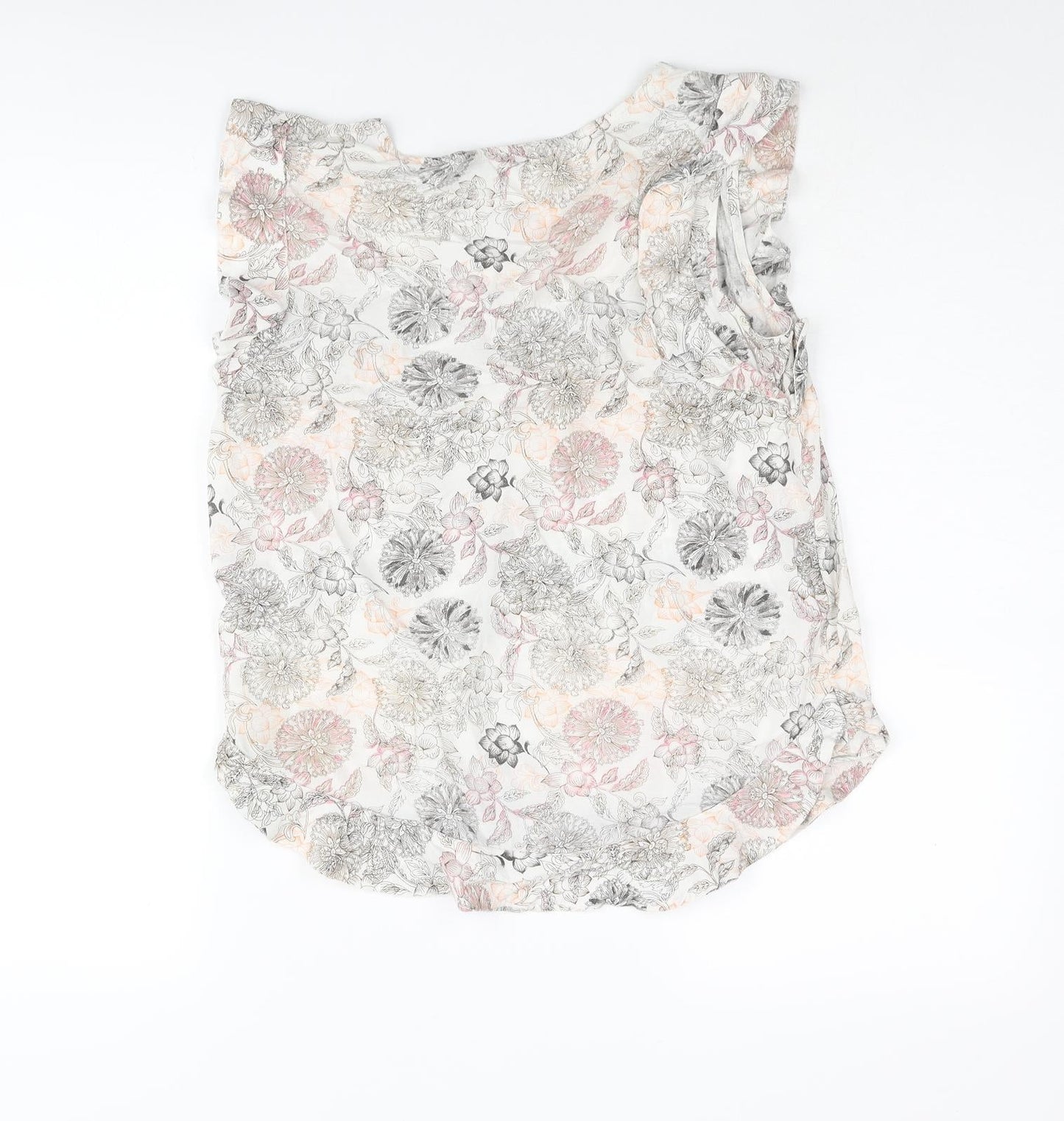 NEXT Womens Multicoloured Floral Viscose Basic Blouse Size 8 Round Neck - Frill