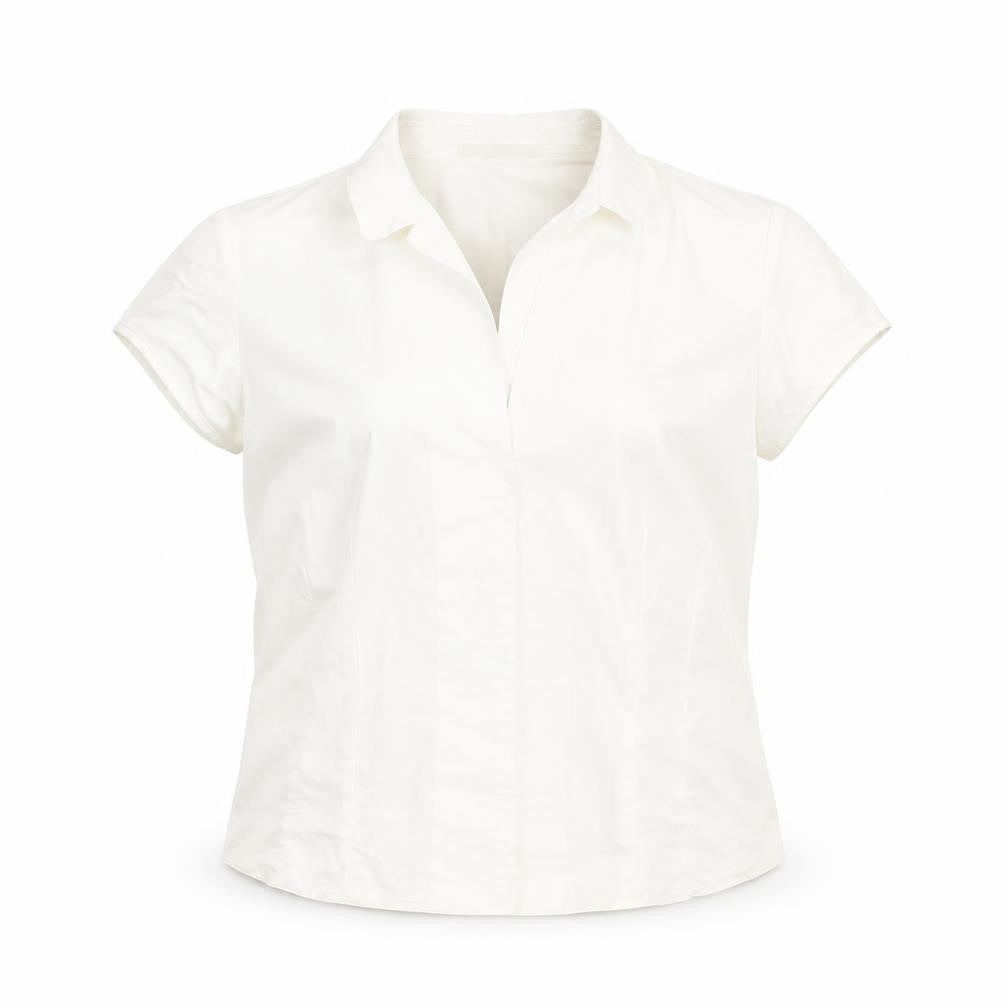 Marks & Spencer Womens Ivory Polyamide Basic Blouse Size 10 Collared