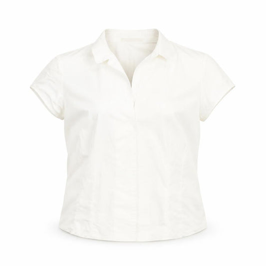 Marks and Spencer Womens Ivory Polyamide Basic Blouse Size 10 Collared