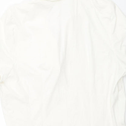 Marks & Spencer Womens Ivory Polyamide Basic Blouse Size 10 Collared