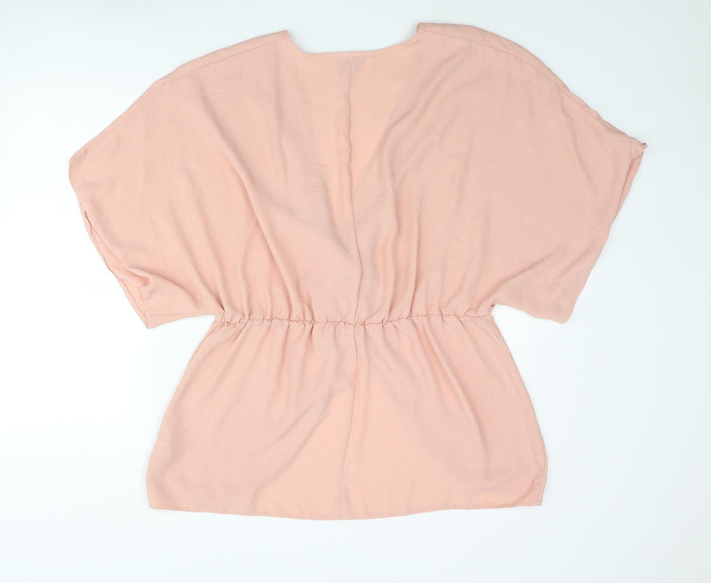 ASOS Womens Pink Polyester Tunic Blouse Size 18 V-Neck - Knot Detail Open Front