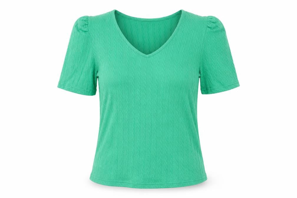 b.young Womens Green Polyester Basic Blouse Size M V-Neck