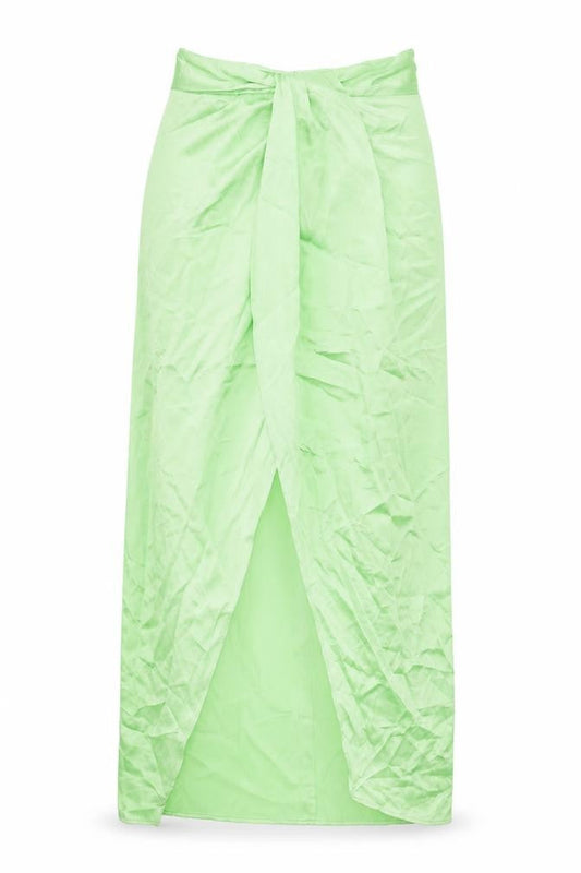 Zara Womens Green Polyester Maxi Skirt Size M Zip - Open Front