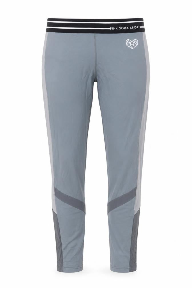 Pink Soda Womens Blue Polyamide Cropped Leggings Size 8 L25 in Regular Pullover - Taped Sides Mesh Detail Logo