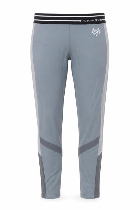 Pink Soda Womens Blue Polyamide Cropped Leggings Size 8 L25 in Regular Pullover - Taped Sides Mesh Detail Logo