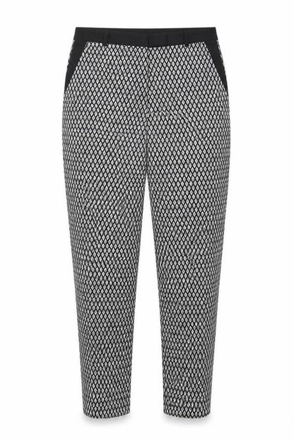 Topshop Womens Black Geometric Polyester Dress Pants Trousers Size 10 L25 in Regular Zip