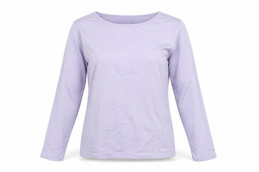 PRETTYLITTLETHING Womens Purple Polyamide Basic Casual Size L Round Neck Pullover - Ribbed Detail Logo