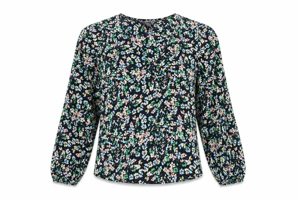 Marks & Spencer Womens Multicoloured Floral Polyester Basic Blouse Size 10 V-Neck - Button Detail