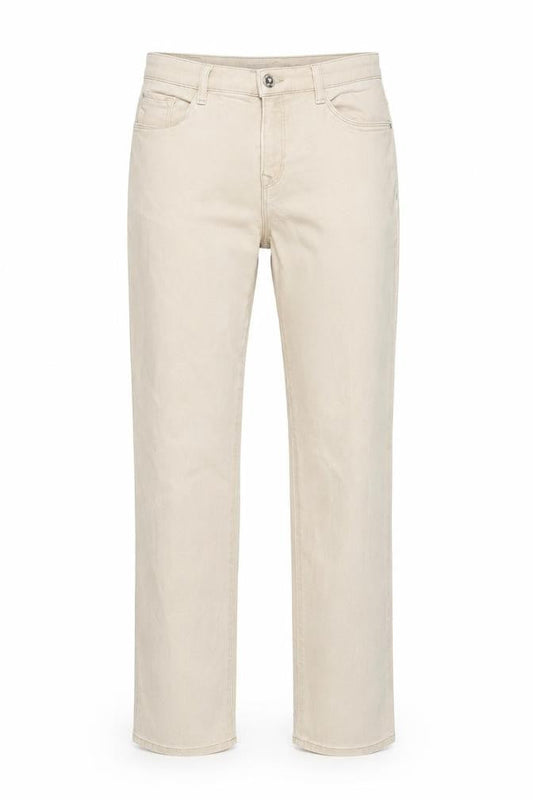 Brax Womens Beige Cotton Straight Jeans Size 10 L28 in Regular Button