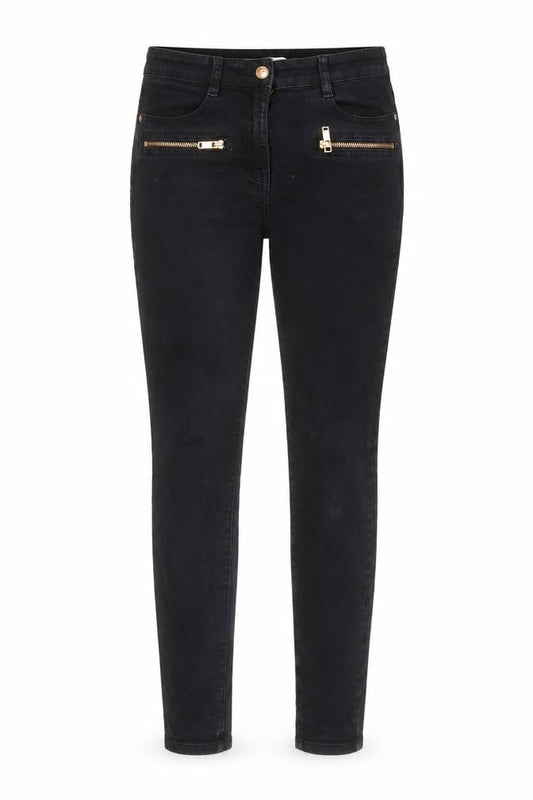 Next Womens Black Cotton Skinny Jeans Size 10 L28 in Regular Button
