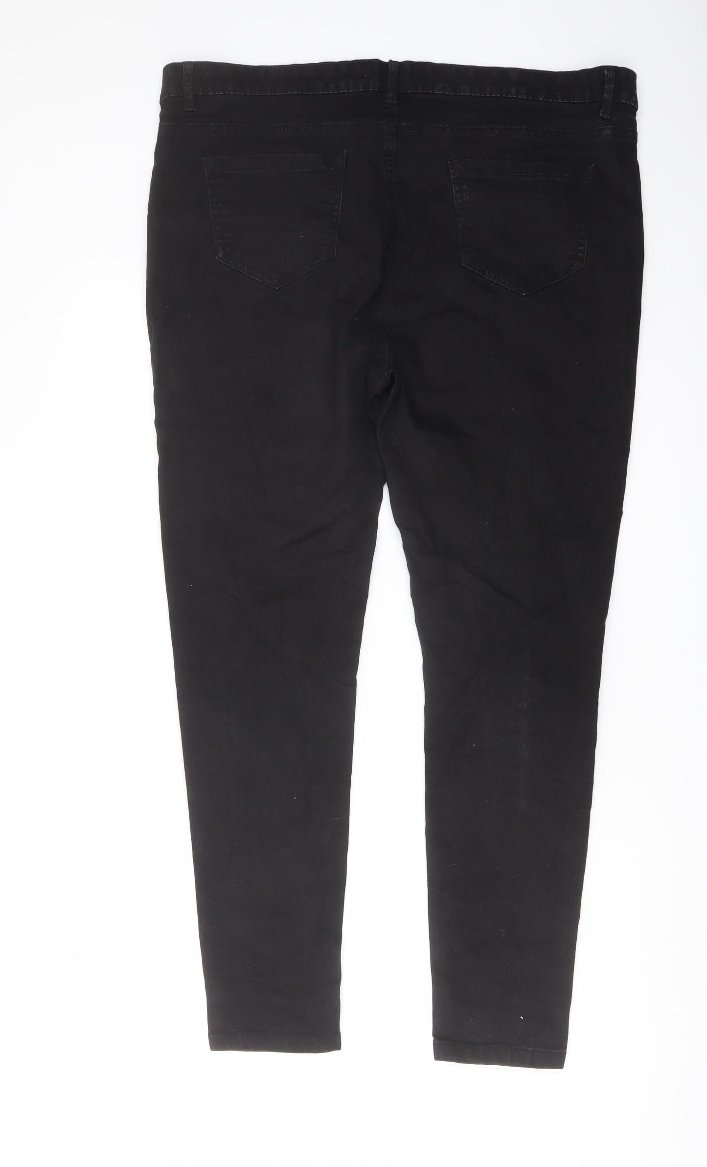 Studio Womens Black Cotton Skinny Jeans Size 18 L27 in Regular Button