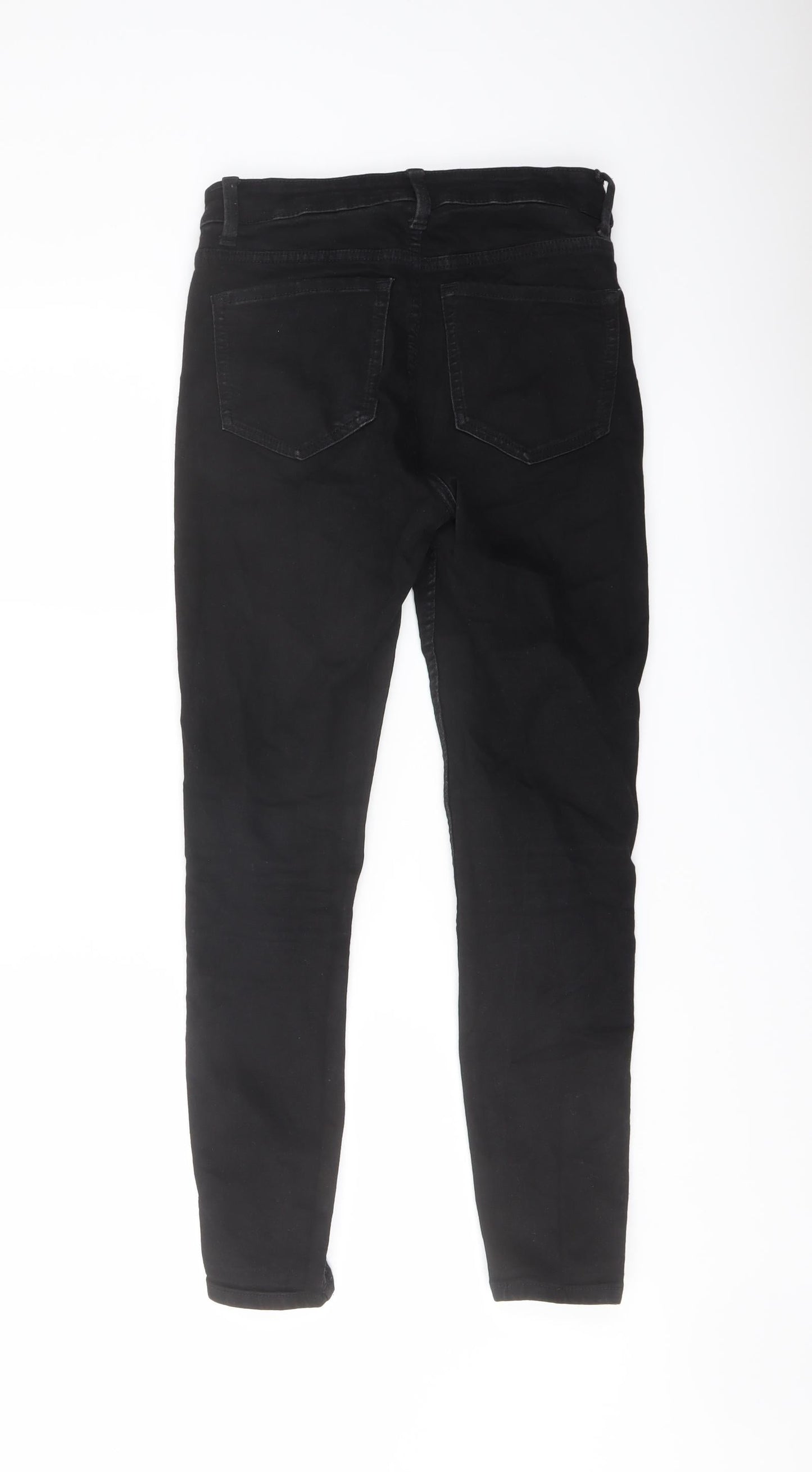 Marks and Spencer Womens Black Cotton Skinny Jeans Size 8 L26 in Regular Button
