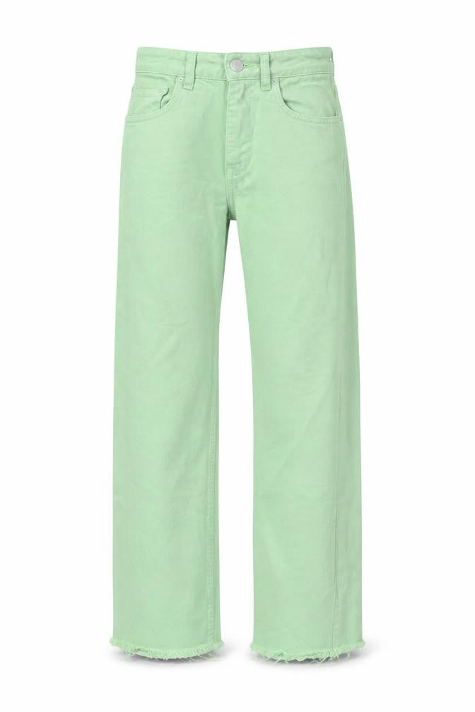 Zara Womens Green Cotton Straight Jeans Size 4 L25 in Regular Button