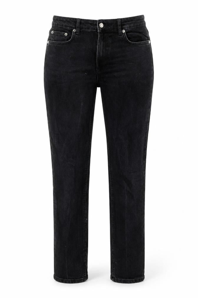 Zara Womens Black Cotton Straight Jeans Size 10 L32 in Regular Button