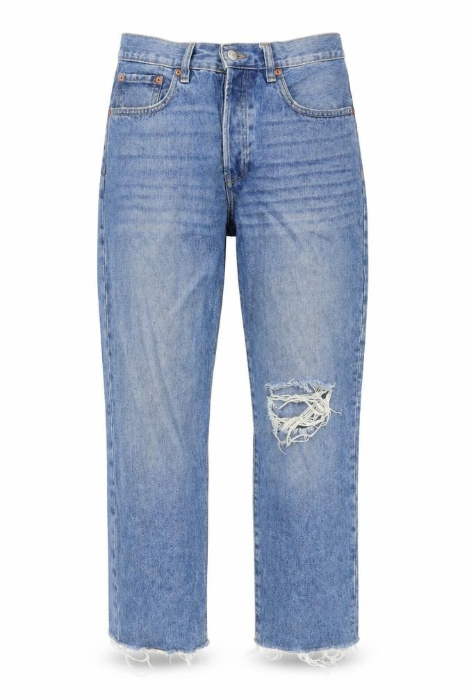 Mnago Womens Blue Cotton Mom Jeans Size 10 L26 in Regular Button