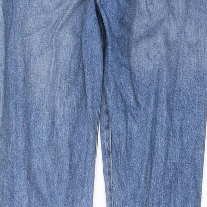 Mango Womens Blue Cotton Mom Jeans Size 10 L26 in Regular Button