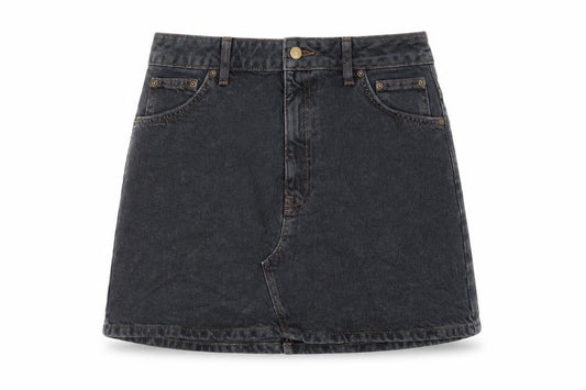 Topshop Womens Blue Cotton A-Line Skirt Size 12 Button