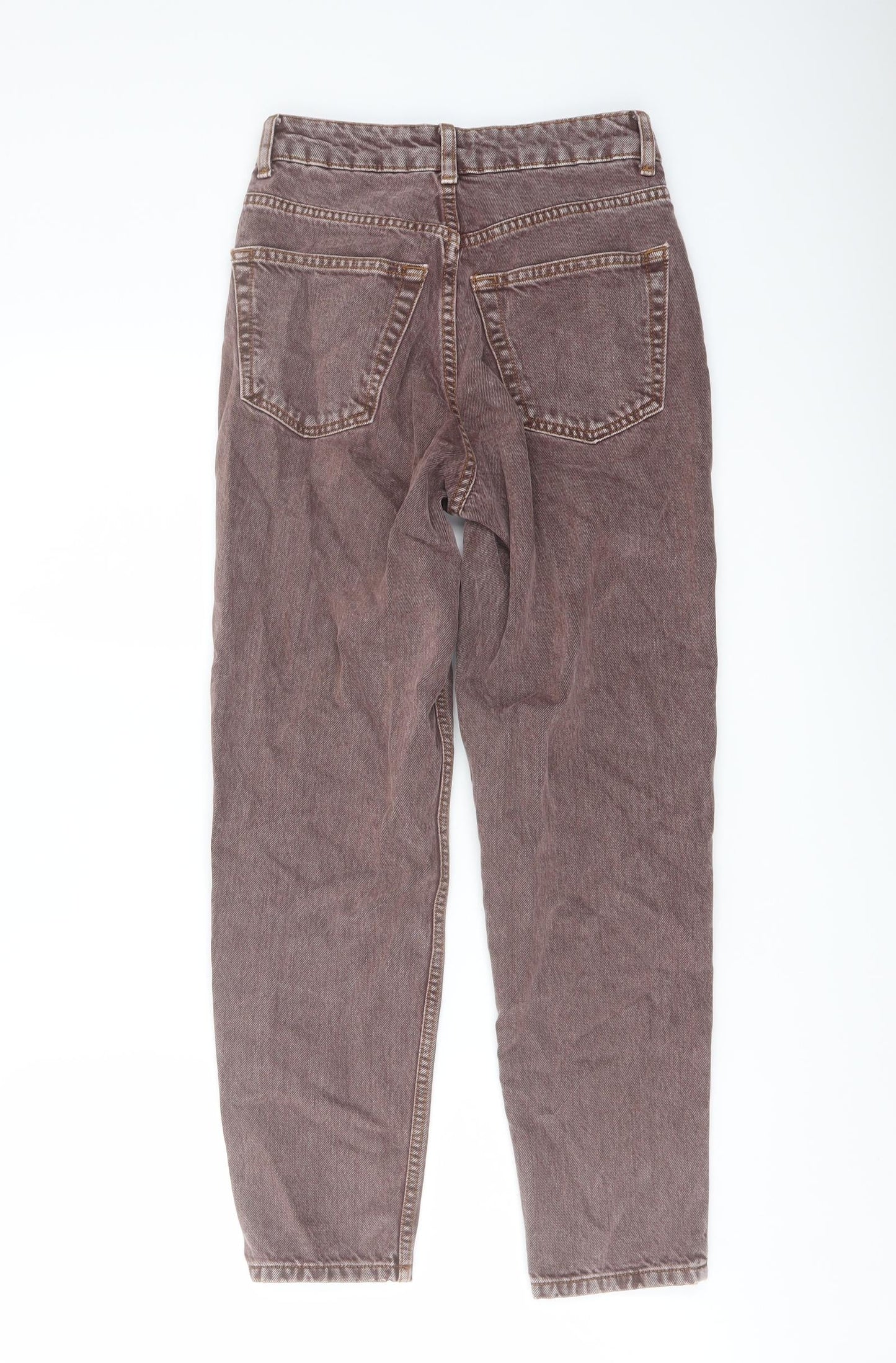 Topshop Womens Pink Cotton Mom Jeans Size 24 in L25 in Regular Button
